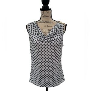 Michael Kors Cowl Neck Tank Top Womens Small Blue and White